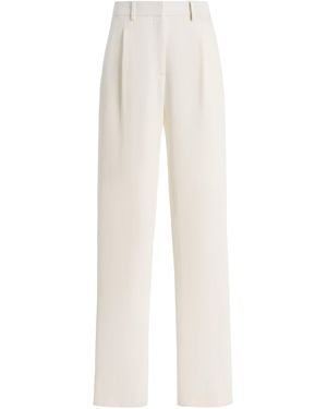 Brandon Maxwell The Irving Mid-Rise Crepe Straight-Leg Trousers - White