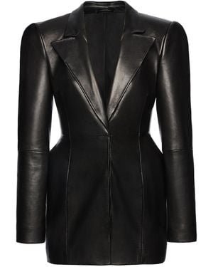 Magda Butrym Tailored Leather Blazer - Black