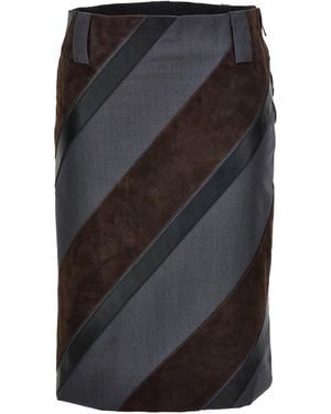 Versace Suede-Effect Leather Pencil Skirt - Black
