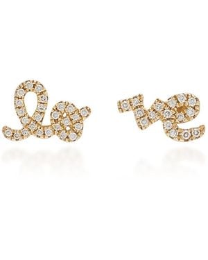 Sydney Evan Love 14k Gold Diamond Stud Earrings - Metallic