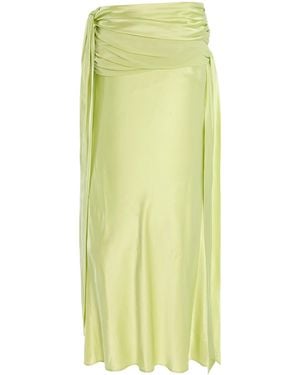 Christopher Esber Knotted Silk Maxi Skirt - Yellow