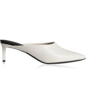 Co. Pointed Toe Leather Mules - White