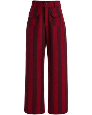 La Veste Jason Striped Wool Pants - Red