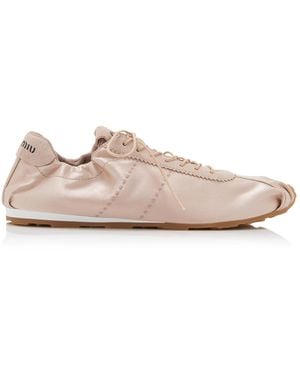 Miu Miu Plume Satin Trainers - Pink