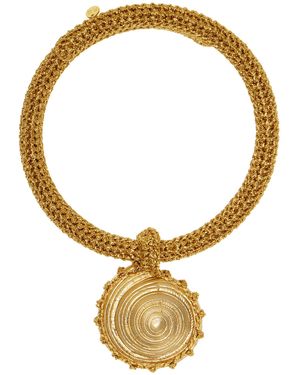 RENATA.Q Helia Crocheted Seashell Necklace - Metallic