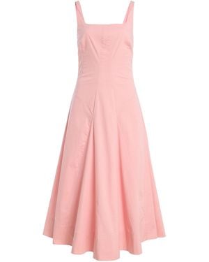 STAUD Willow Stretch-Cotton Midi Dress - Pink