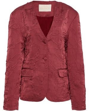 Ulla Johnson Otto Crinkled Blazer - Red