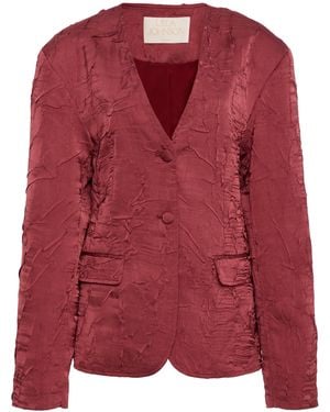 Ulla Johnson Otto Crinkled Blazer - Red