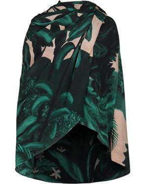 Johanna Ortiz Painted Horizons Printed Silk Cape - Green