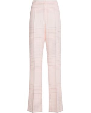 Bottega Veneta Striped High-rise Stretch-crepe Flare Trousers - Pink