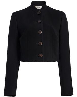The Row Bellamy Cropped Wool Jacket - Black