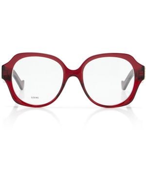 Loewe Anagram Square-frame Acetate Optical Glasses - Red