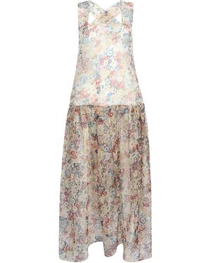 KHAITE Amello Silk-Organza Maxi Dress - Natural