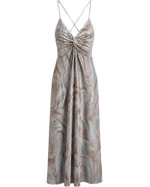 MACCAPANI Knotty Cotton-Blend Jacquard Maxi Dress - Grey