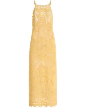 All That Remains Luca Crocheted Cotton Dress - Metallic
