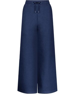 NEGATIVE Waffle Knit Cropped Track Pants - Blue
