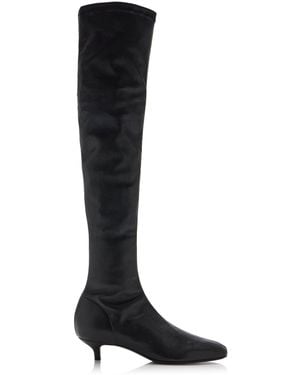 TOTEME Day Leather Over-The-Knee Boots - Black
