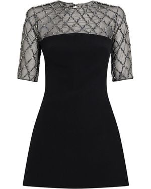 Safiyaa Antwar Embroidered Crepe Mini Dress - Black