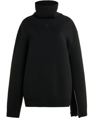 Courreges Double Knit Mockneck Sweater - Black