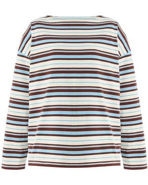 Posse Nadine Striped Cotton Top - White