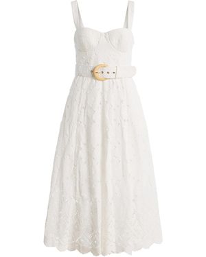 Cara Cara Calypso Eyelet Cotton Midi Dress - White
