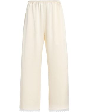 Leset Barb Cropped Lace Trousers - Natural