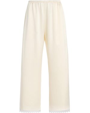 Leset Barb Cropped Lace Trousers - Natural