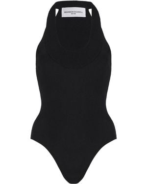 Brandon Maxwell The Dahlia Knit Bodysuit - Black