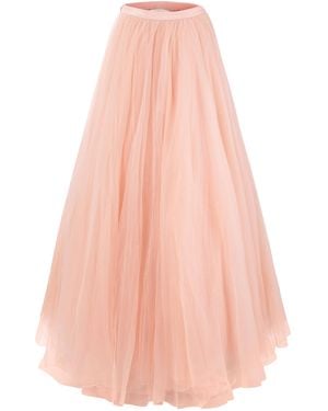 La Fuori Ballet Rose Embellished Tulle Maxi Skirt - Pink