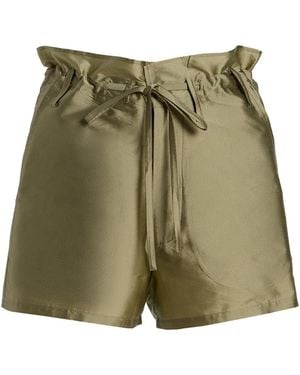 Chan Luu Techno Taffeta Shorts - Green