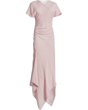 Victoria Beckham Asymmetrical Seam-Detailed Midi Dress - Pink