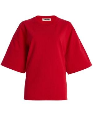 DARKPARK Doyle Draped Cotton T-Shirt - Red