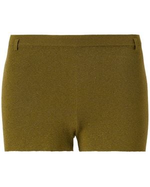 Siedres Sou Metallic Knit Shorts - Green