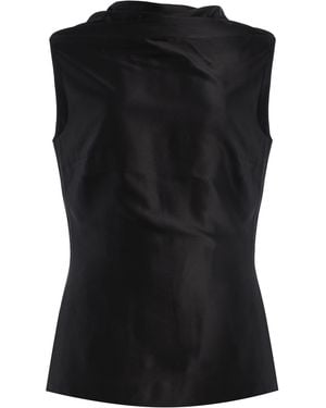 ROKSANDA Maris Silk-satin Top - Black
