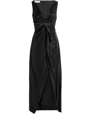 Marina Moscone Twisted Satin Dress - Black
