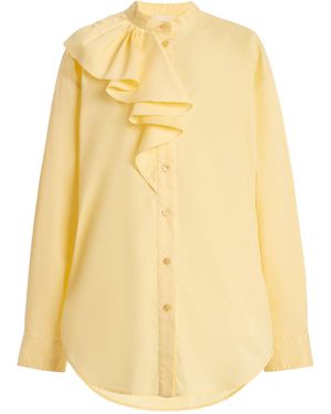 Ulla Johnson Thea Ruffled Cotton Blouse - Yellow