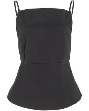 Marlies Grace Exclusive Mer Sleeveless Organic Cotton-blend Top - Black