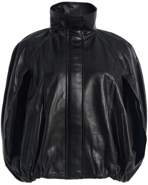 Jonathan Simkhai Jada Leather Cape Jacket - Black