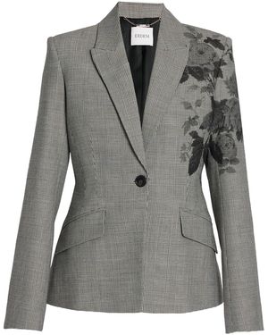 Erdem Floral Tailored Jacket - Grey