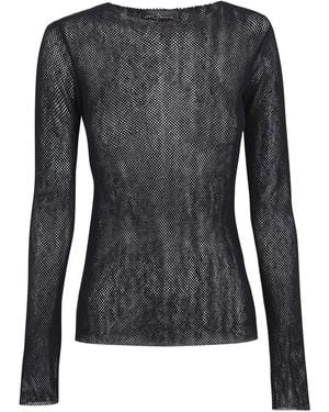 Cortana Mash Wool Top - Black