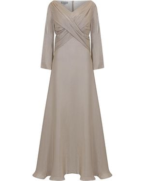 La Plain Silkwhisper Criss-Crossed Chiffon Caftan - Grey