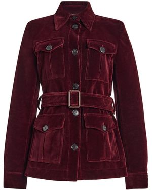 Franchise Sutton Belted Cotton Jacket - Red