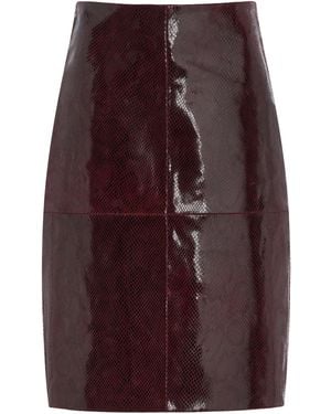 Rohe Snake-Effect Leather Skirt - Purple