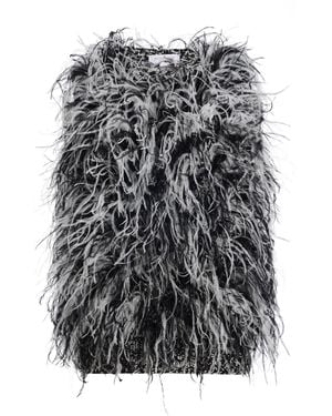 Michael Kors Hand-Embroidered Feather Tweed Jumper Top - Multicolour