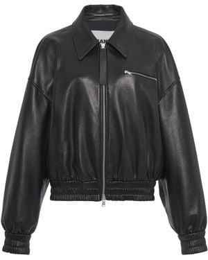 Jil Sander Blouson Leather Jacket - Black