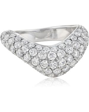 Isabel Delgado 18K Maria Bombe Wave Diamond Ring - White