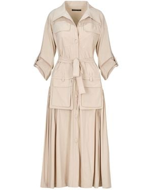 Maria Elena Villamil Superficie Cargo Midi Dress - Natural