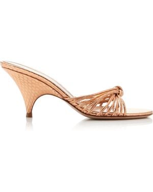 Gianvito Rossi Snakeskin Sandals - Metallic