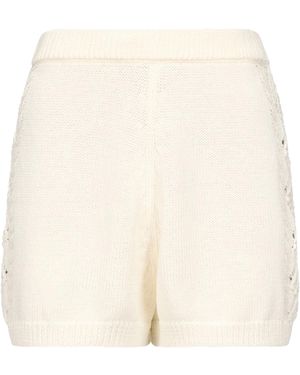 Loulou de Saison Andel Shell Knit Cotton Shorts - Natural