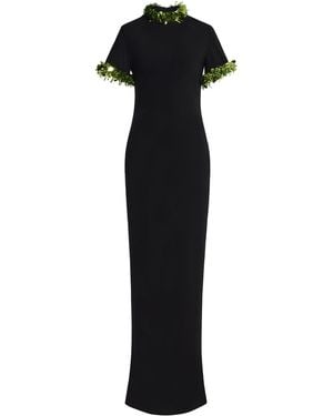 Brandon Maxwell The Bex Embellished Crepe Jersey Gown - Black